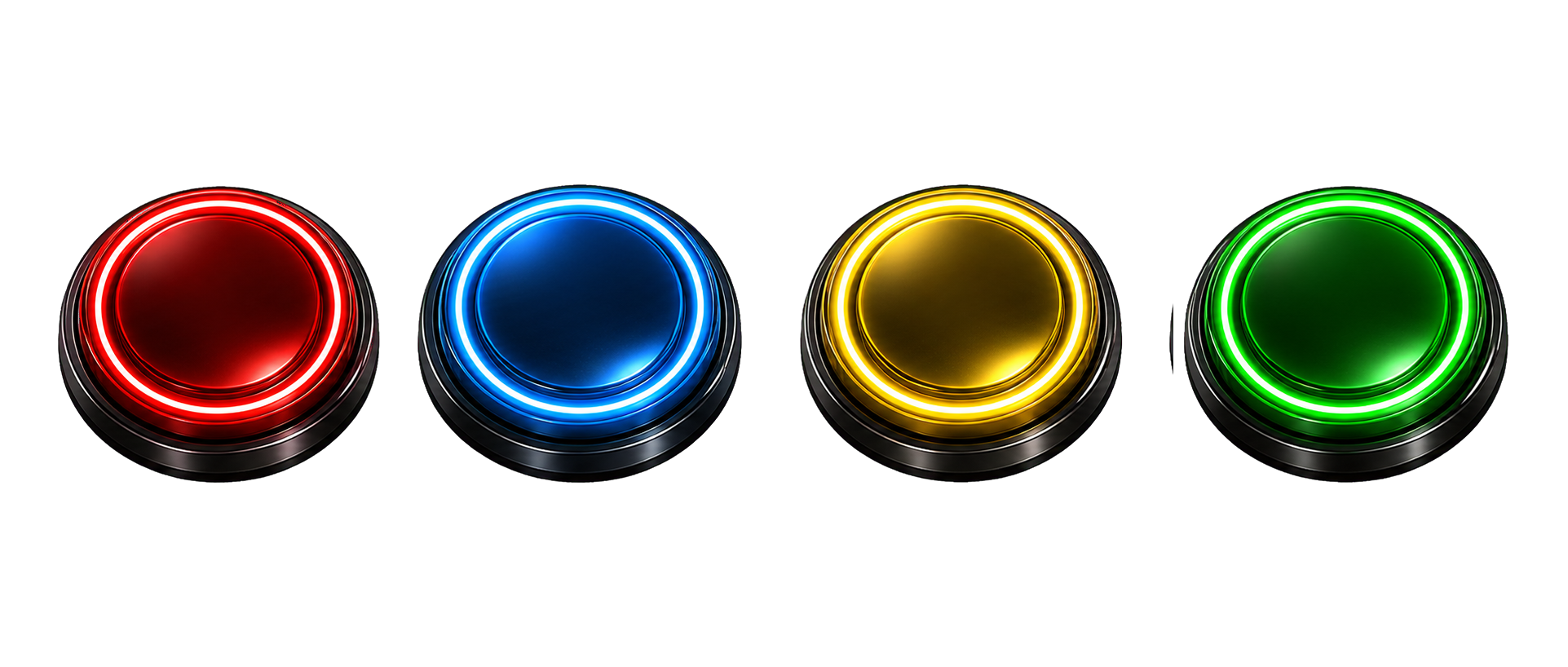 Red, blue, yellow and green RockClash controls