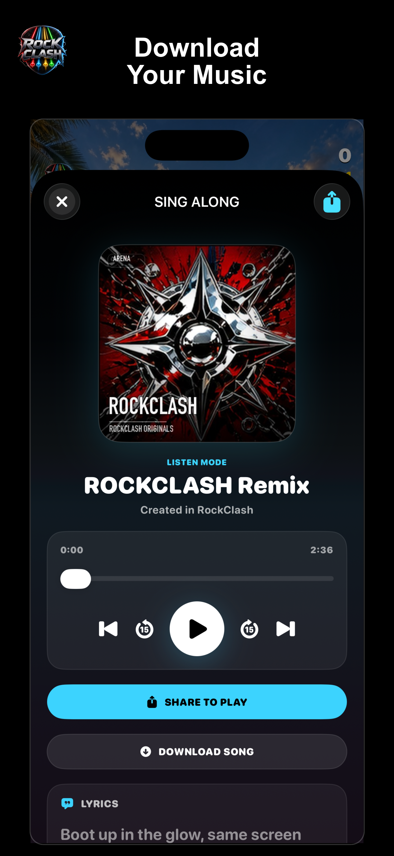 Download in the RockClash iPhone app