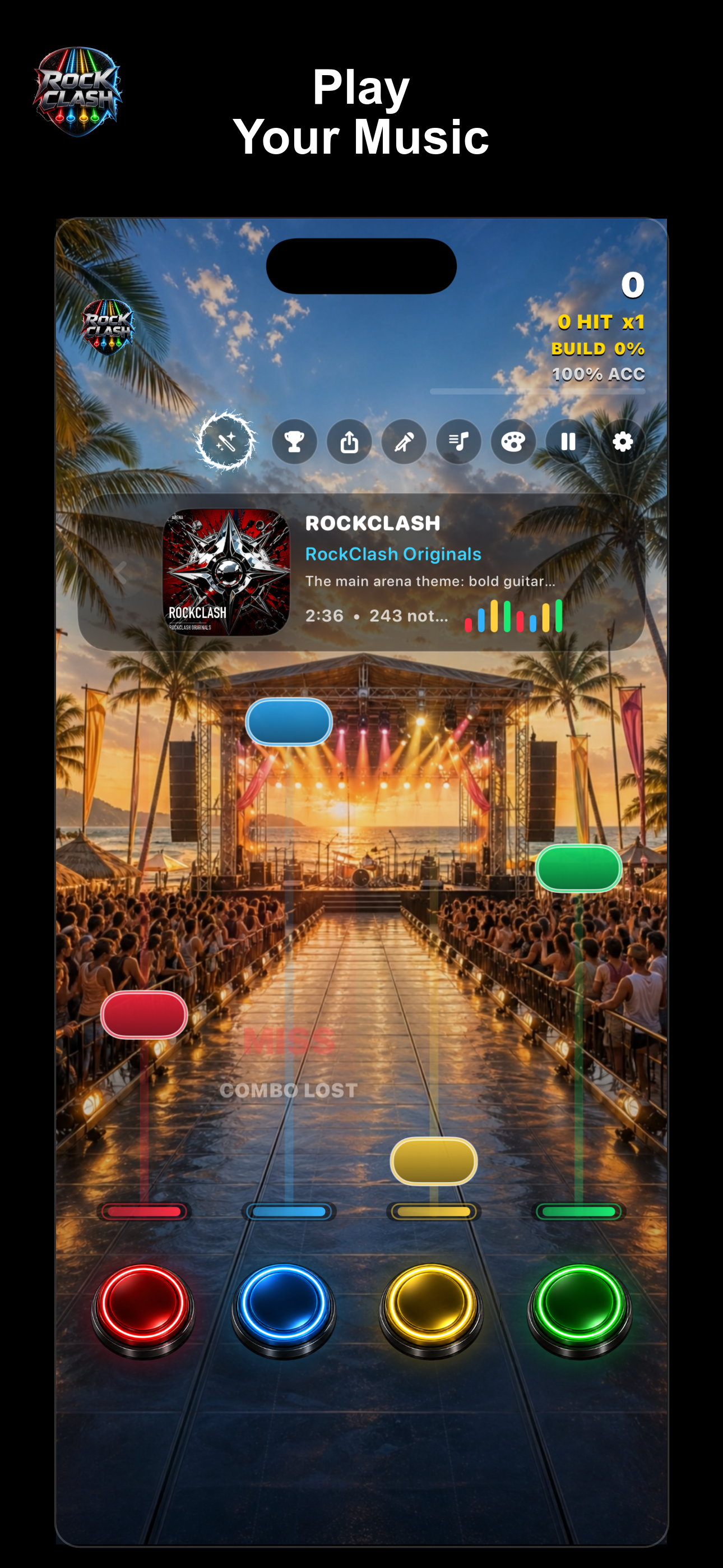 Play in the RockClash iPhone app