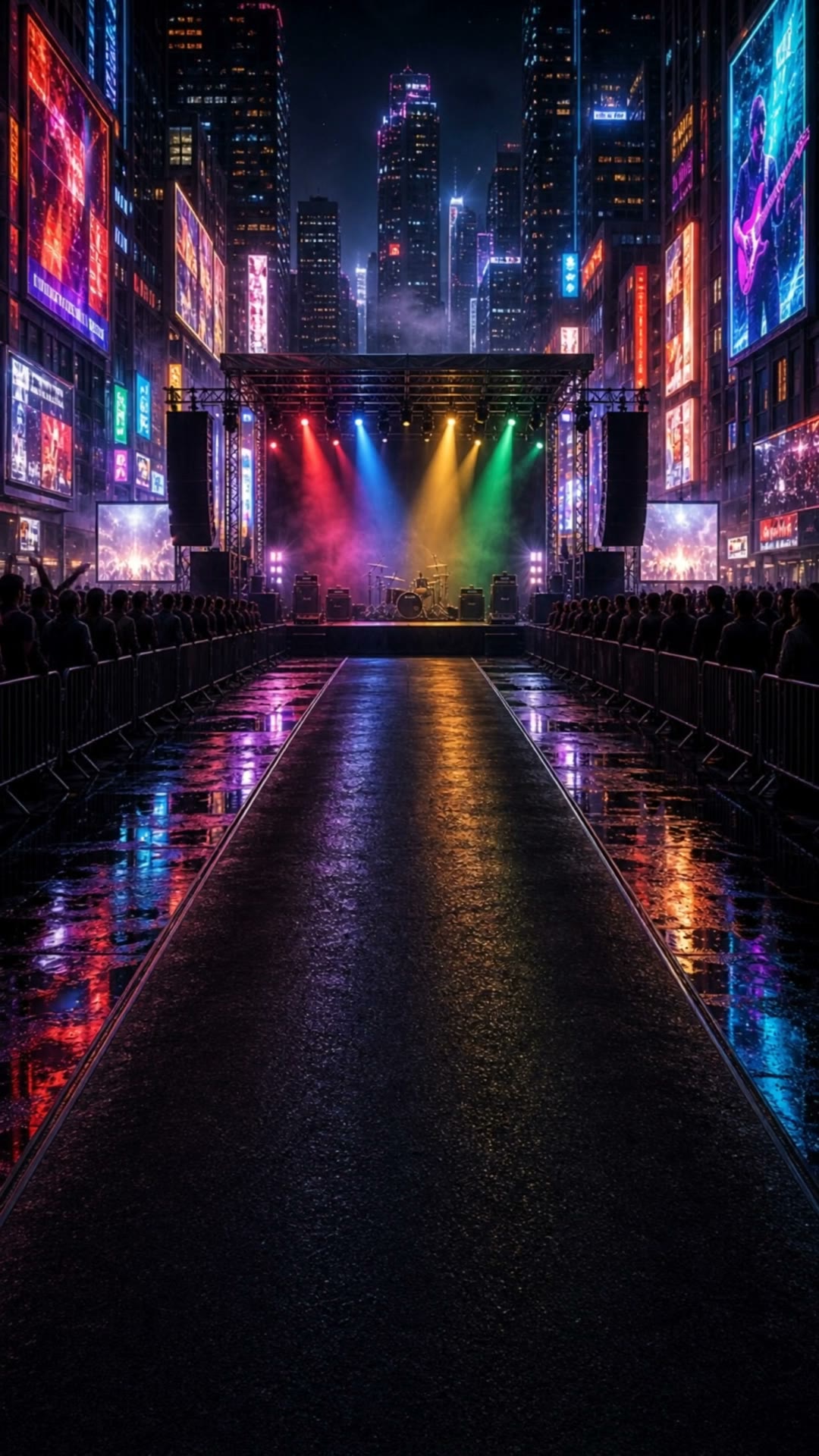 Neon city in RockClash